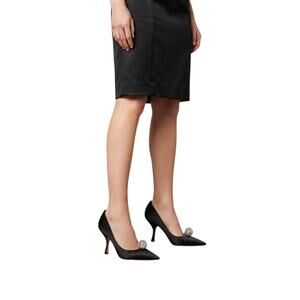 Christian Dior Black Satin Disco Ball Pointed Toe Pumps Italy Women's Size 40